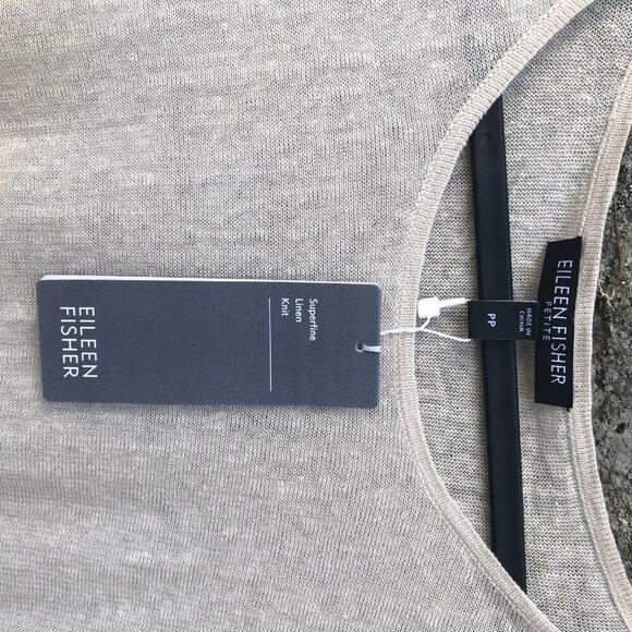 Eileen Fisher Scoop Neck Fine Linen Knit Petite NWT - Picture 5 of 9